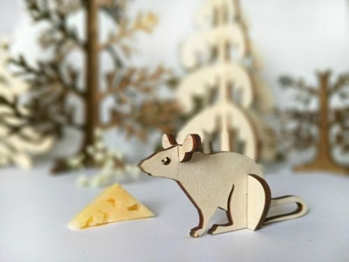 طرح کیت حیوانات چوبی موش برش لیزری قالب - mouse wooden animal kit laser cut template ve - برای دستگاه CNC چوب و لیزر (سی ان سی)
