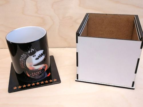 طرح جعبه لیوان - mug box ve - برای دستگاه CNC چوب و لیزر (سی ان سی)