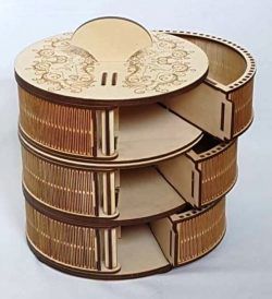 طرح جعبه چند محفظه برای برش لیزر cnc - multi compartment box for laser cut cnc - برای دستگاه CNC چوب و لیزر (سی ان سی)