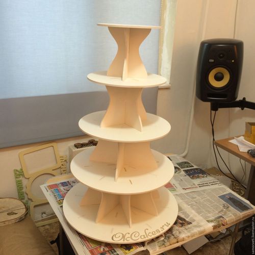 طرح پایه کیک چند طبقه میلی متری برای برش لیزری - multi tier cake stand 4mmfor laser cut ve - برای دستگاه CNC چوب و لیزر (سی ان سی)