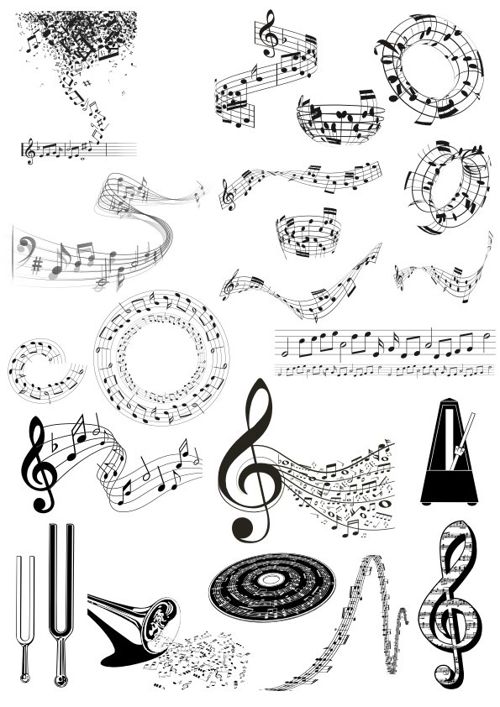 طرح نت‌های موسیقی برای برش لیزری - music notes for laser cutting ve - برای دستگاه CNC چوب و لیزر (سی ان سی)