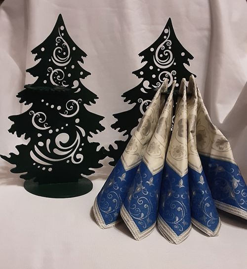 طرح جا دستمال سفره درخت کریسمس لیزری - napkin holder christmas tree laser cut ve - برای دستگاه CNC چوب و لیزر (سی ان سی)