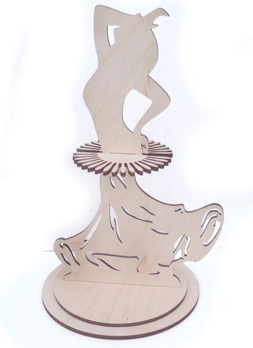 طرح جا دستمال رقص عروسک برش لیزری - napkin holder dancing doll laser cutting - برای دستگاه CNC چوب و لیزر (سی ان سی)