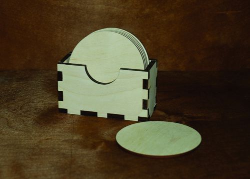 طرح جا دستی جعبه دستمال به همراه زیرلیوانی برش لیزری - napkin holder napkin box with coasters laser cutting ve - برای دستگاه CNC چوب و لیزر (سی ان سی)