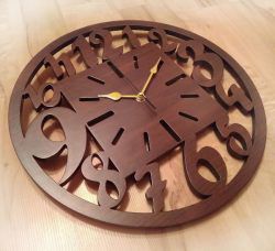 طرح ساعت دیواری چوبی طبیعی برای برش لیزری پلاسما لیزری - natural wooden wall clock for laser cut plasma ve - برای دستگاه CNC چوب و لیزر (سی ان سی)