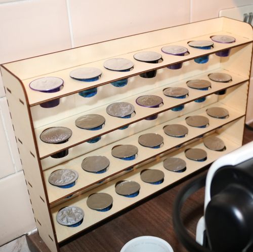طرح نگهدارنده پودر قهوه نسپرسو - nespresso coffee pod holder organizer - برای دستگاه CNC چوب و لیزر (سی ان سی)