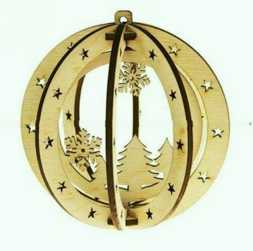 طرح عروسک سال نو لیزری - new year bauble laser cut ve - برای دستگاه CNC چوب و لیزر (سی ان سی)