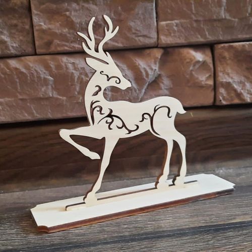 طرح مجسمه گوزن کریسمس سال نو لیزر - new year figurine christmas deer laser cut ve - برای دستگاه CNC چوب و لیزر (سی ان سی)