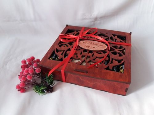 طرح جعبه هدیه سال نو الگو برای برش لیزری - new year gift box 6 patterns for laser cut ve - برای دستگاه CNC چوب و لیزر (سی ان سی)
