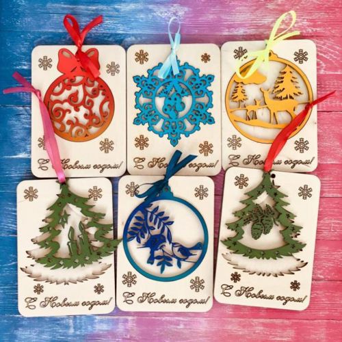 طرح کارت های سال نو نقاشی و طرح بندی برای برش لیزری - new years cards drawings and layoutsfor laser cut ve - برای دستگاه CNC چوب و لیزر (سی ان سی)