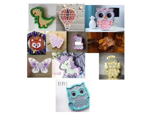 طرح قالب‌های برش لیزری چراغ‌های شب برای کودکان - nightlights kids laser cut templates ve - برای دستگاه CNC چوب و لیزر (سی ان سی)