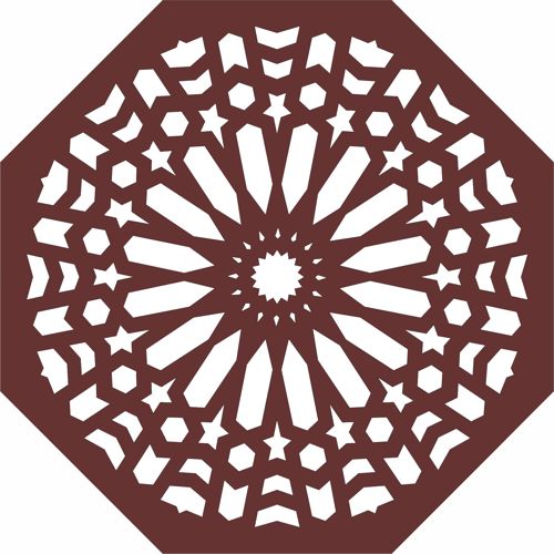 طرح پنل اتاق نشیمن هشت ضلعی جلی لیزر - octagonal living room jali seamless panel for laser cut ve - برای دستگاه CNC چوب و لیزر (سی ان سی)