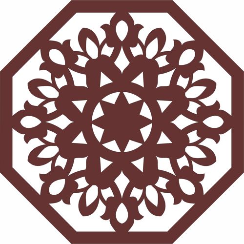 طرح اتاق نشیمن هشت ضلعی لیزری - octagonal living room seamless jali design for laser cut ve - برای دستگاه CNC چوب و لیزر (سی ان سی)