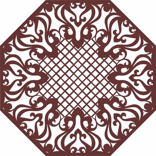 طرح پنل مشبک درز اتاق نشیمن هشت ضلعی برای برش لیزری روکش - octagonal living room seamless lattice panel for laser cut ve - برای دستگاه CNC چوب و لیزر (سی ان سی)