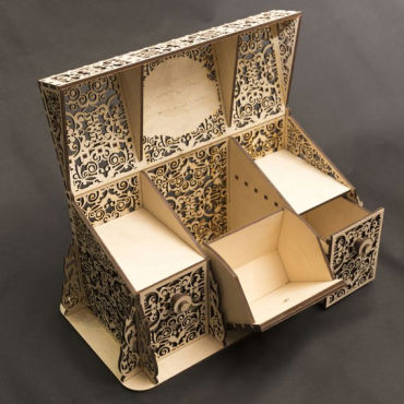 طرح جعبه عطر باز برای برش لیزری - openwork perfume box layout for laser cut ve - برای دستگاه CNC چوب و لیزر (سی ان سی)