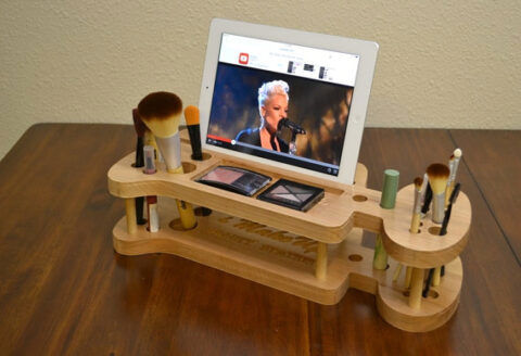طرح organizer-for-ladies-makeup-kit-ipad-stand-pen-holder-template-for-laser-cut-ve