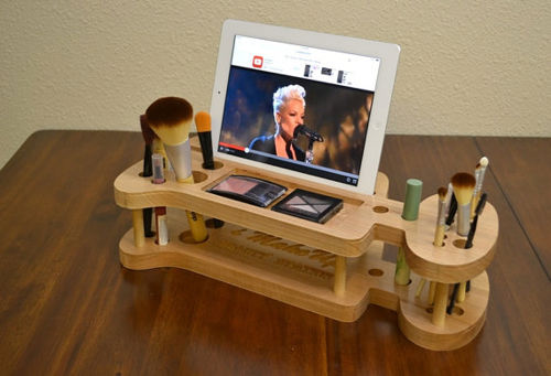 طرح نظم‌دهنده برای خانم‌ها کیت آرایش پایه جا قلم cnc laser template - organizer for ladies makeup kit stand pen holder cnc laser template ve - برای دستگاه CNC چوب و لیزر (سی ان سی)
