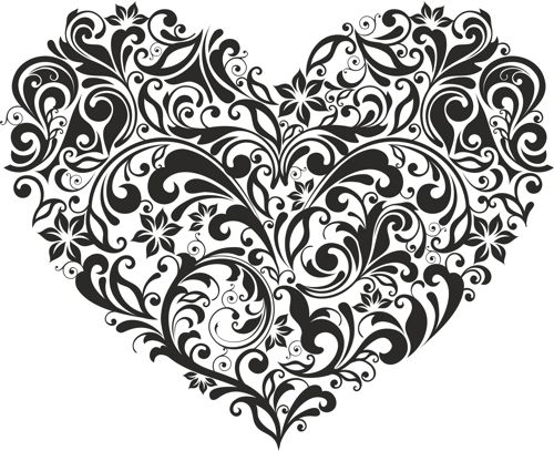 طرح قلب تزئینی برای برش لیزری - ornament heart for laser cutting ve - برای دستگاه CNC چوب و لیزر (سی ان سی)
