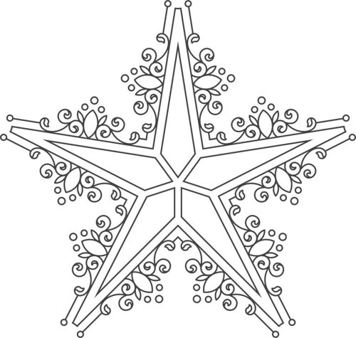 طرح زینت ستاره برای برش لیزری - ornament star for laser cutting ve - برای دستگاه CNC چوب و لیزر (سی ان سی)