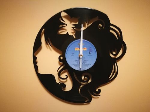 طرح ساعت وینیل زنانه - orologio vinile donna - برای دستگاه CNC چوب و لیزر (سی ان سی)