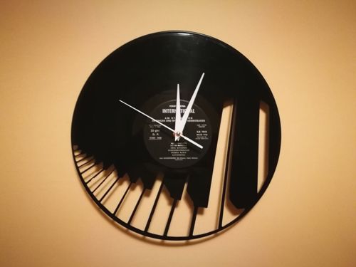 طرح ساعت وینیل پیانوی - orologio vinile pianoforte - برای دستگاه CNC چوب و لیزر (سی ان سی)