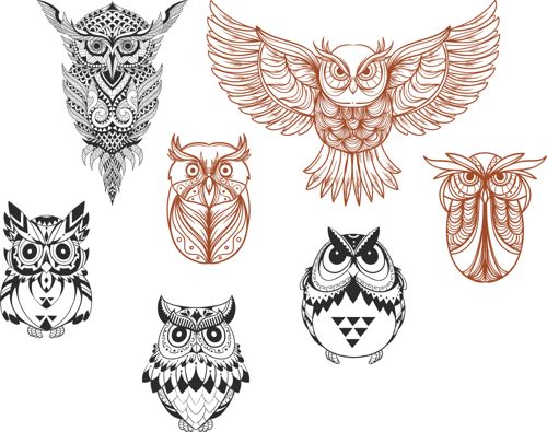 طرح‌های جغد مجموعه برای برش لیزری - owl designs collection for laser cut ve - برای دستگاه CNC چوب و لیزر (سی ان سی)