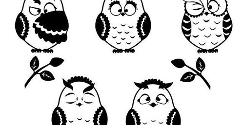 طرح جغدها سیلوئت برای برش لیزری - owls silhouettes for laser cut ve - برای دستگاه CNC چوب و لیزر (سی ان سی)