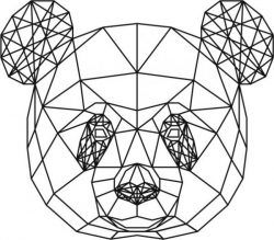 طرح نقاشی دیواری سه بعدی سر پاندا برای برچسب برش لیزر پلاسما - panda head 3d murals for laser cut plasma decal ve - برای دستگاه CNC چوب و لیزر (سی ان سی)