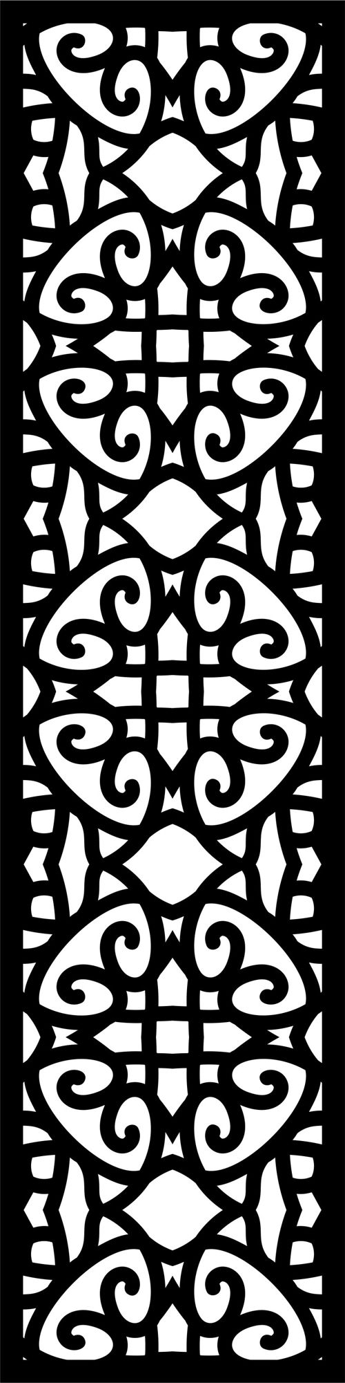 طرح پنل گل شبکه استنسیل جداکننده اتاق درز طراحی - panel floral lattice stencil room divider seamless design - برای دستگاه CNC چوب و لیزر (سی ان سی)