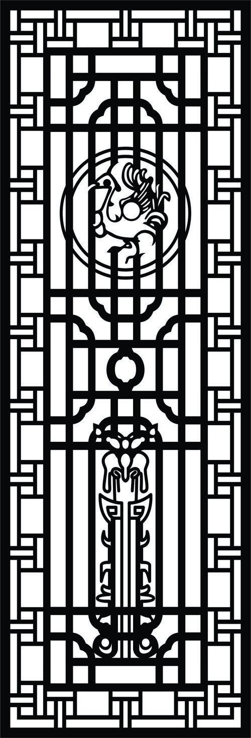 طرح panels-floral-lattice-stencil-room-divider-seamless-design-for-laser-cut-ve
