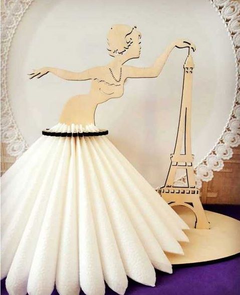 طرح قالب جای دستمال پاریس برای برش لیزری - paris napkin holder template for laser cut ve - برای دستگاه CNC چوب و لیزر (سی ان سی)