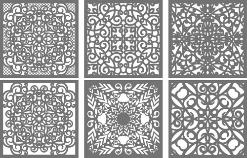 طرح پارتیشن داخلی پانل جالی مجموعه جداکننده‌های اتاق برای برش لیزری - partition indoor panel jali room dividers set for laser cut ve - برای دستگاه CNC چوب و لیزر (سی ان سی)