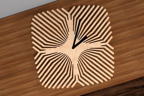طرح الگوی ساعت برای برش لیزری - pattern clock for laser cut ve - برای دستگاه CNC چوب و لیزر (سی ان سی)