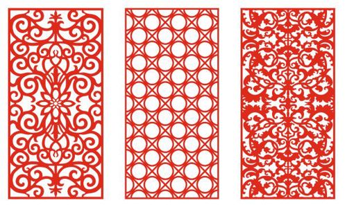 طرح الگو و طرح مشبک برای پنلهای اسپلیتر فضا برای برش دستگاه CNC چوب و لیزر  pattern-screen-panel-1552-ve