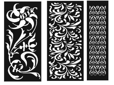 طرح الگو و طرح مشبک برای پنلهای اسپلیتر فضا برای برش دستگاه CNC چوب و لیزر  pattern-screen-panel-1553-ve