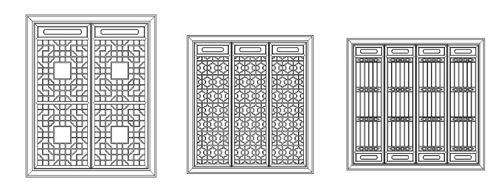 الگو و طرح مشبک برای پنلهای اسپلیتر فضا برای برش دستگاه CNC چوب و لیزر  pattern-screen-panel-1555-ve