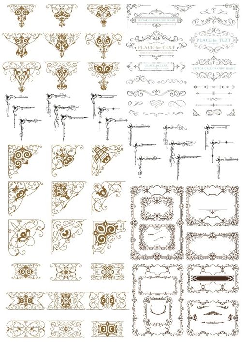 طرح الگوها قاب گوشه‌ها برای برش لیزری - patterns frames corners for laser cutting ve - برای دستگاه CNC چوب و لیزر (سی ان سی)