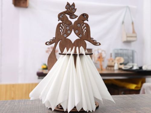 طرح جا دستمال طاووس میلی متری برش لیزری - peacock napkin holder 3mm laser cutting - برای دستگاه CNC چوب و لیزر (سی ان سی)