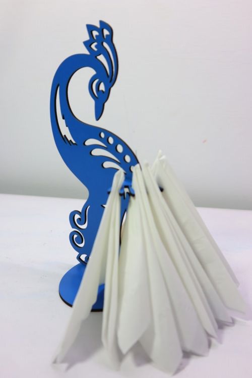 طرح قالب جای دستمال طاووس برش لیزری - peacock napkin holder template laser cutting - برای دستگاه CNC چوب و لیزر (سی ان سی)