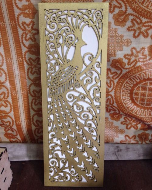 طرح پنل طاووس دکور برای برش لیزری - peacock panel decor for laser cut ve - برای دستگاه CNC چوب و لیزر (سی ان سی)