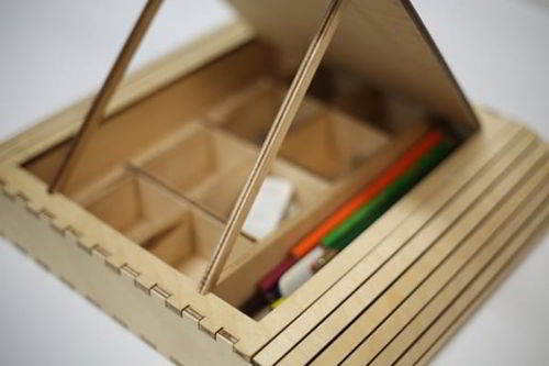 طرح جعبه مداد سازماندهنده جعبه نگهداری برای دانش‌آموزان لیزر - pencil box organizer storage box for students laser cut ve - برای دستگاه CNC چوب و لیزر (سی ان سی)