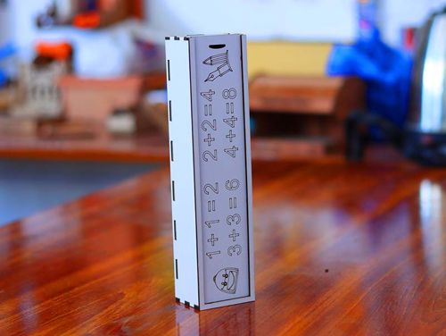طرح قالب جعبه مداد چوبی خودکار سازماندهنده جعبه هندسه میلیمتری برش لیزری - pencil box template wooden pen organizer geometry box 3mm laser cut ve - برای دستگاه CNC چوب و لیزر (سی ان سی)