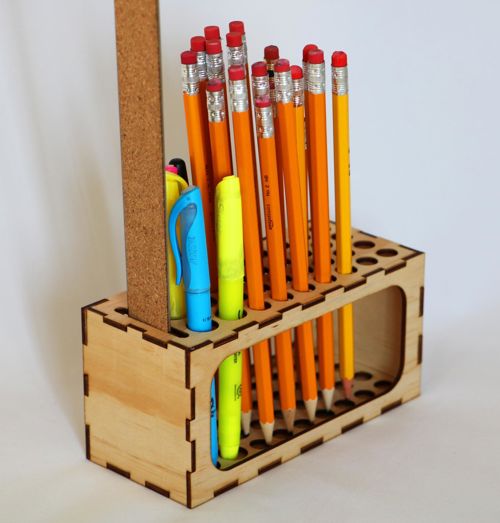 طرح جا مداد نگهدارنده رومیزی برش لیزری قالب - pencil holder desktop organizer laser cut template - برای دستگاه CNC چوب و لیزر (سی ان سی)