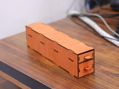 طرح جا مداد قالب قلم چوبی 3mm برش لیزری - pencil holder template wooden pen case 3mm laser cut - برای دستگاه CNC چوب و لیزر (سی ان سی)