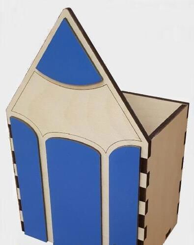 طرح جا مداد شکل مداد برای میز برش لیزری - pencil shaped pencil holder for desk laser cut ve - برای دستگاه CNC چوب و لیزر (سی ان سی)