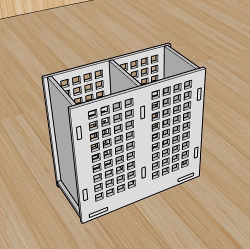 طرح جا قلمی برش لیزری سفارشی میز سازماندهنده جعبه هدیه - pen holder laser cut custom desk organizer gift box - برای دستگاه CNC چوب و لیزر (سی ان سی)