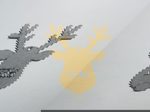 طرح دکوراسیون کریسمس گوزن شمالی شخصی لیزر - personalised reindeer christmas decoration laser cut - برای دستگاه CNC چوب و لیزر (سی ان سی)