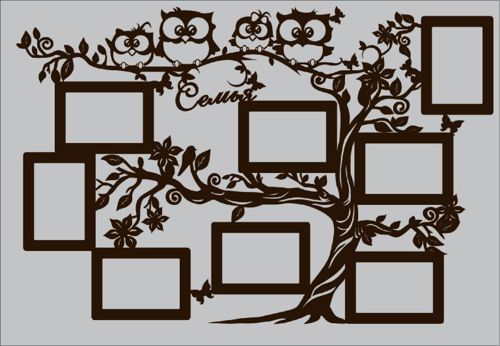 طرح قاب عکس جغد برای برش لیزری - photo frame owl for laser cut ve - برای دستگاه CNC چوب و لیزر (سی ان سی)