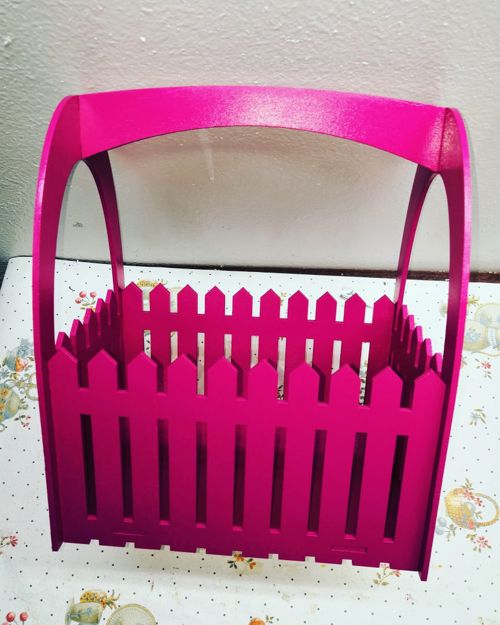 طرح سبد هدیه حصار چوبی برای برش لیزری - picket fence gift basket for laser cut ve - برای دستگاه CNC چوب و لیزر (سی ان سی)