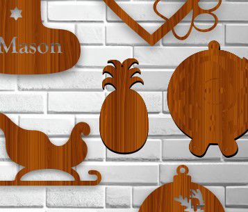 طرح برش لیزری تزئینی آناناس کریسمس - pineapple christmas ornament laser cut ve - برای دستگاه CNC چوب و لیزر (سی ان سی)